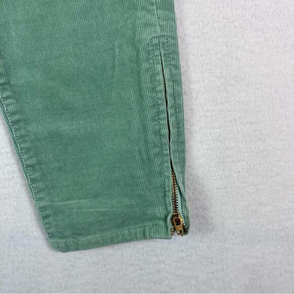 J. Crew Jeans Corduroy Pants Womens Size 30 Soft Green Toothpick Zip Hems - Picture 11 of 11